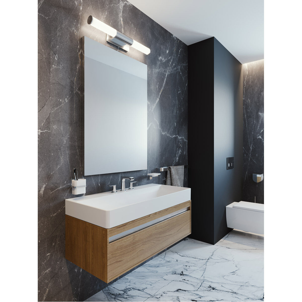 Dax LED 36.1 inch Satin Nickel Vanity Light Wall Light